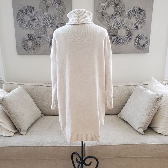 Topshop Turtleneck Sweater Dress Tunic - size 6 in Oat - Picture 11 of 16